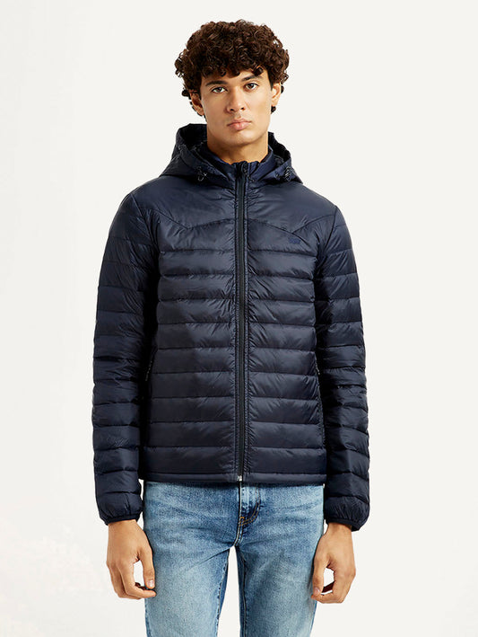 Men's Quilted Navy Puffer Jacket