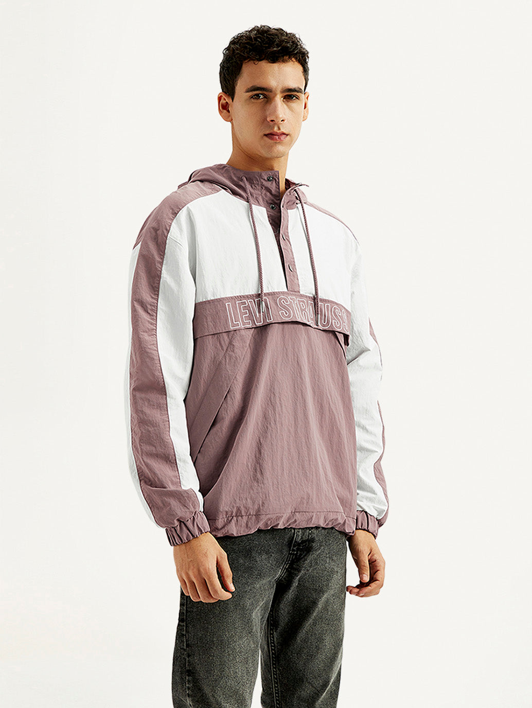 Men's Colorblock Mauve Windcheater Jacket
