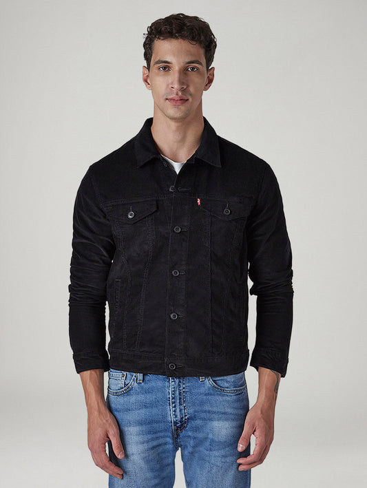 Men's Solid Regular Fit Corduroy Denim Jacket