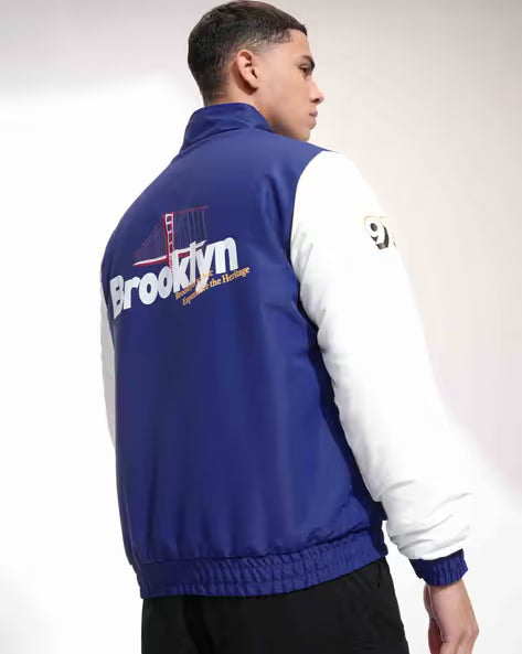 Men Typographic Print Regular Jacket
