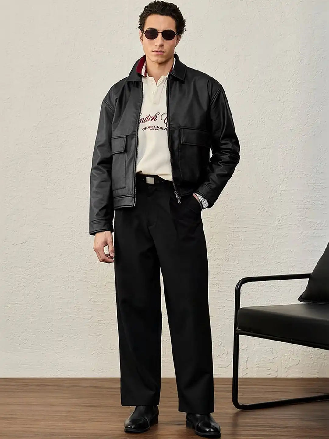 Coated blouson jacket