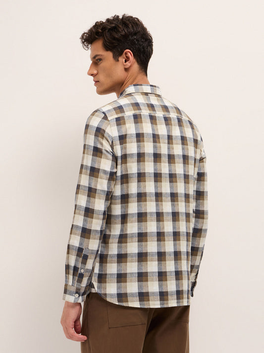 Multicolor Woven Check Slim Fit Casual Shirt