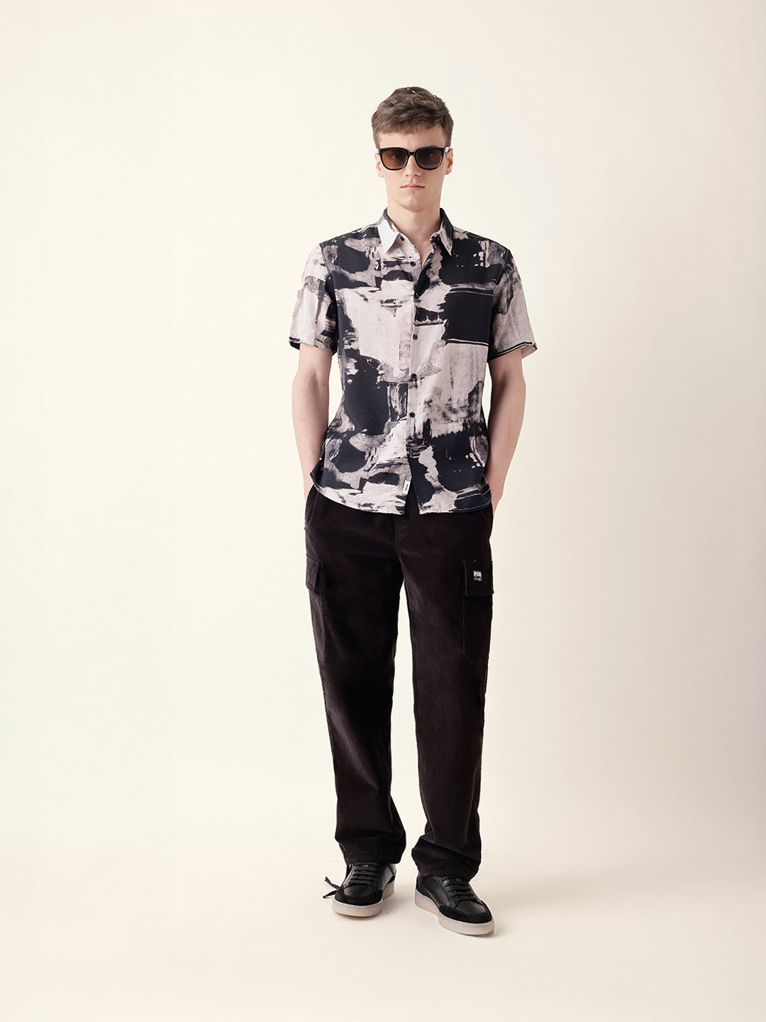Multicolor Artistic Brushstroke Printed Regular Fit Casual Shirt