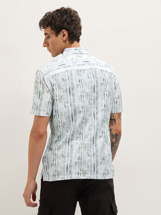 Multicolor Relax Fit Casual Shirt with Abstract Striped Print