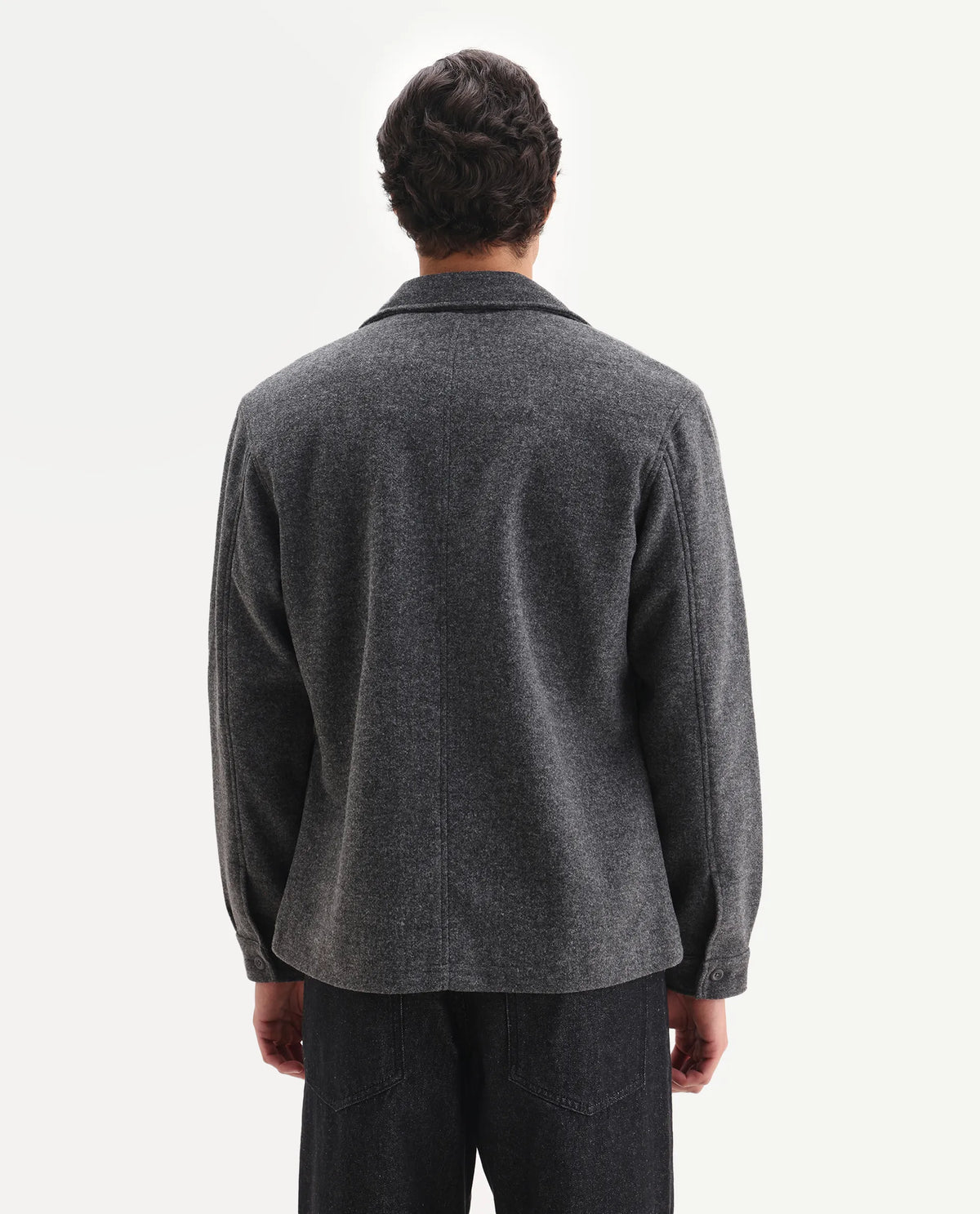 Men’s Grey Textured Zip-Up Casual Jacket