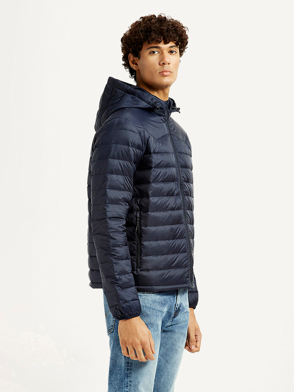 Men's Quilted Navy Puffer Jacket