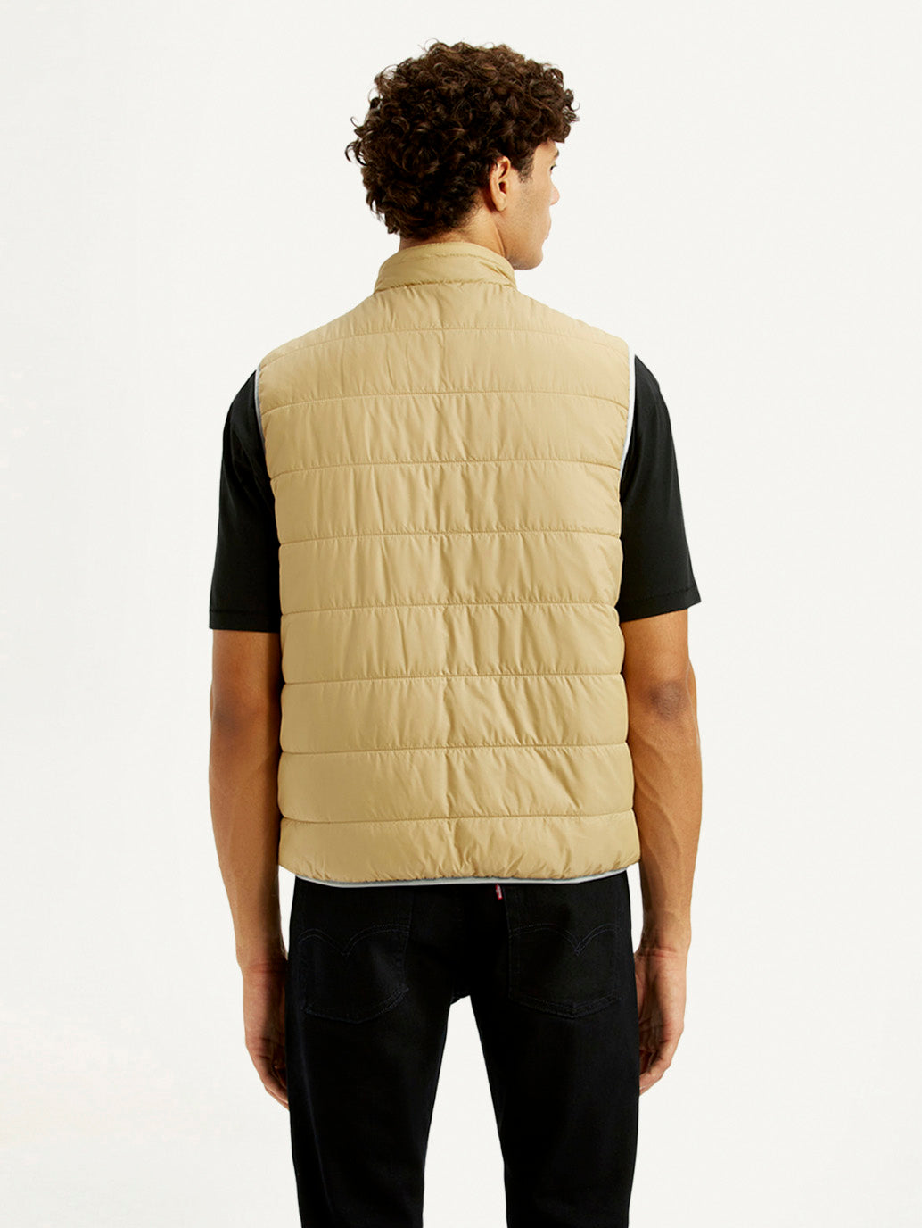 Men's Solid Beige Puffer Jacket