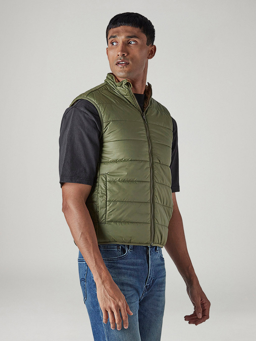 Men's Quilted Slim Fit Reversible Jacket
