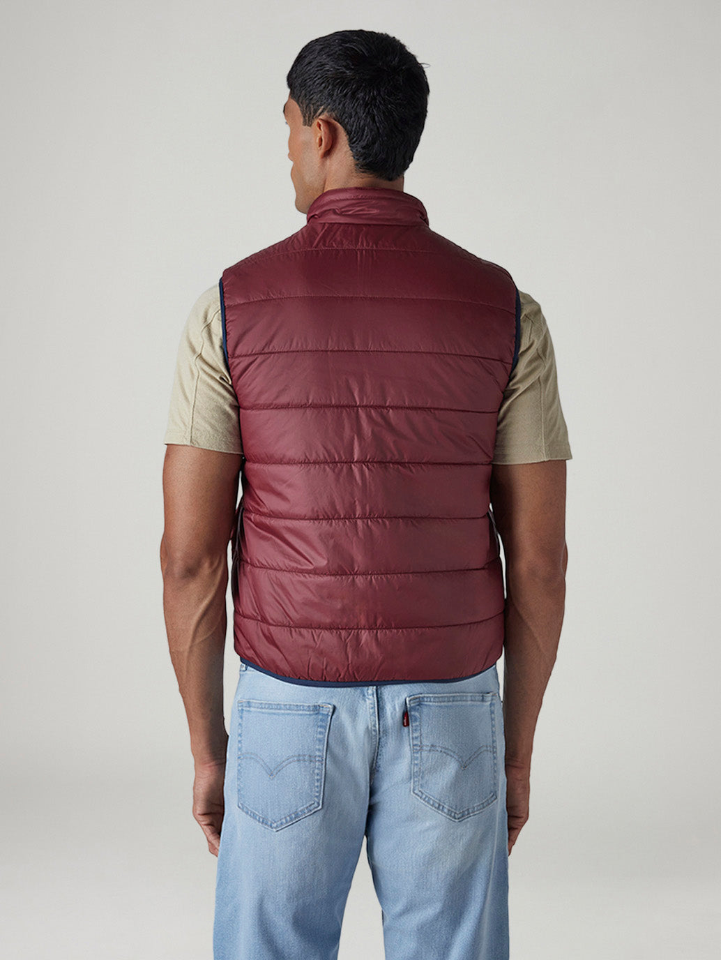Men's Quilted Slim Fit Reversible Puffer Jacket