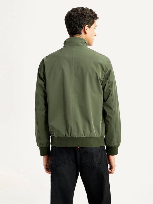Men's Solid Slim Fit Bomber Jacket