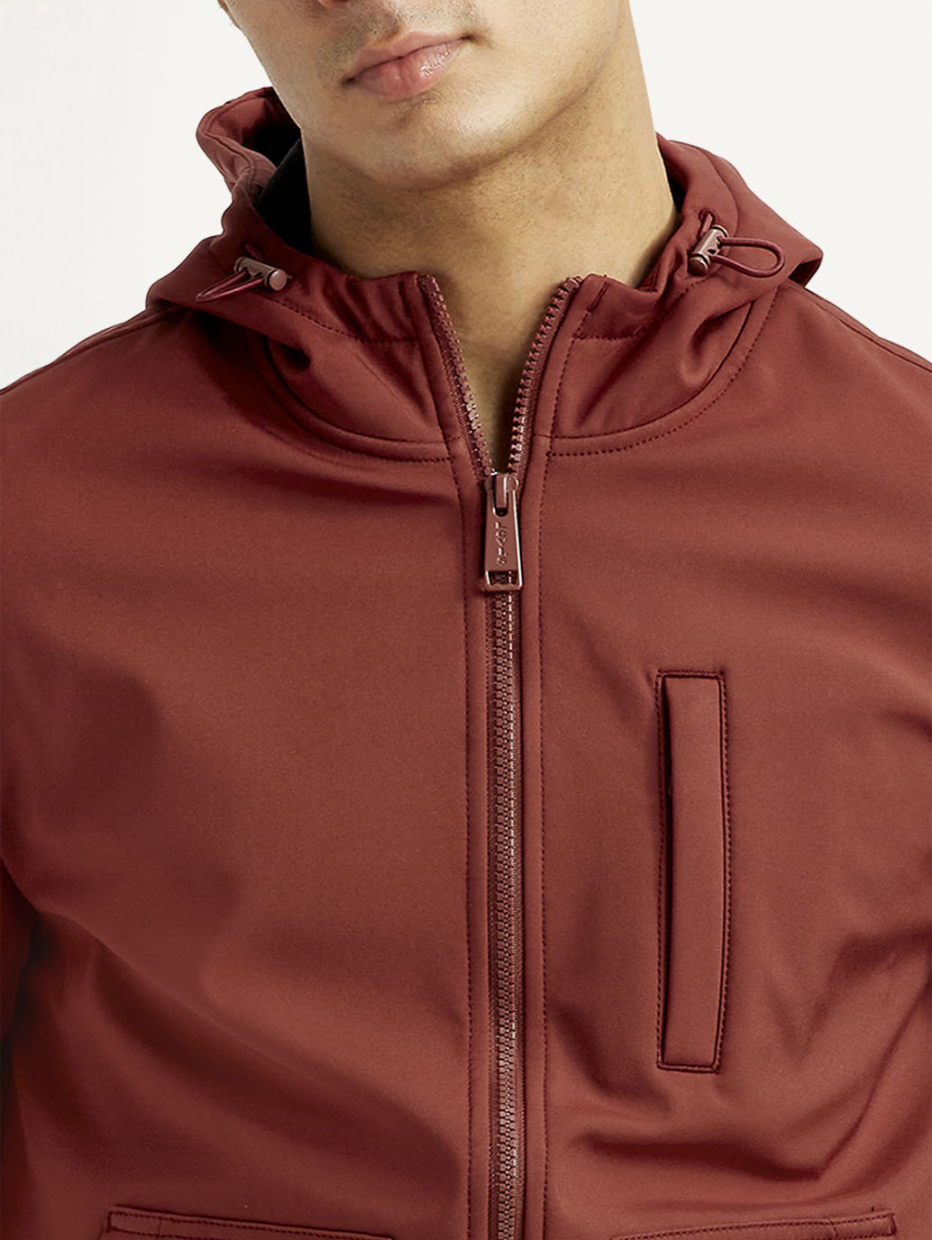 Men's Solid Rust Windcheater Jacket