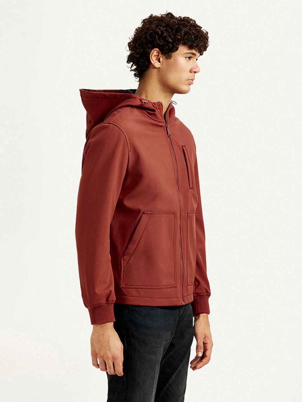 Men's Solid Rust Windcheater Jacket