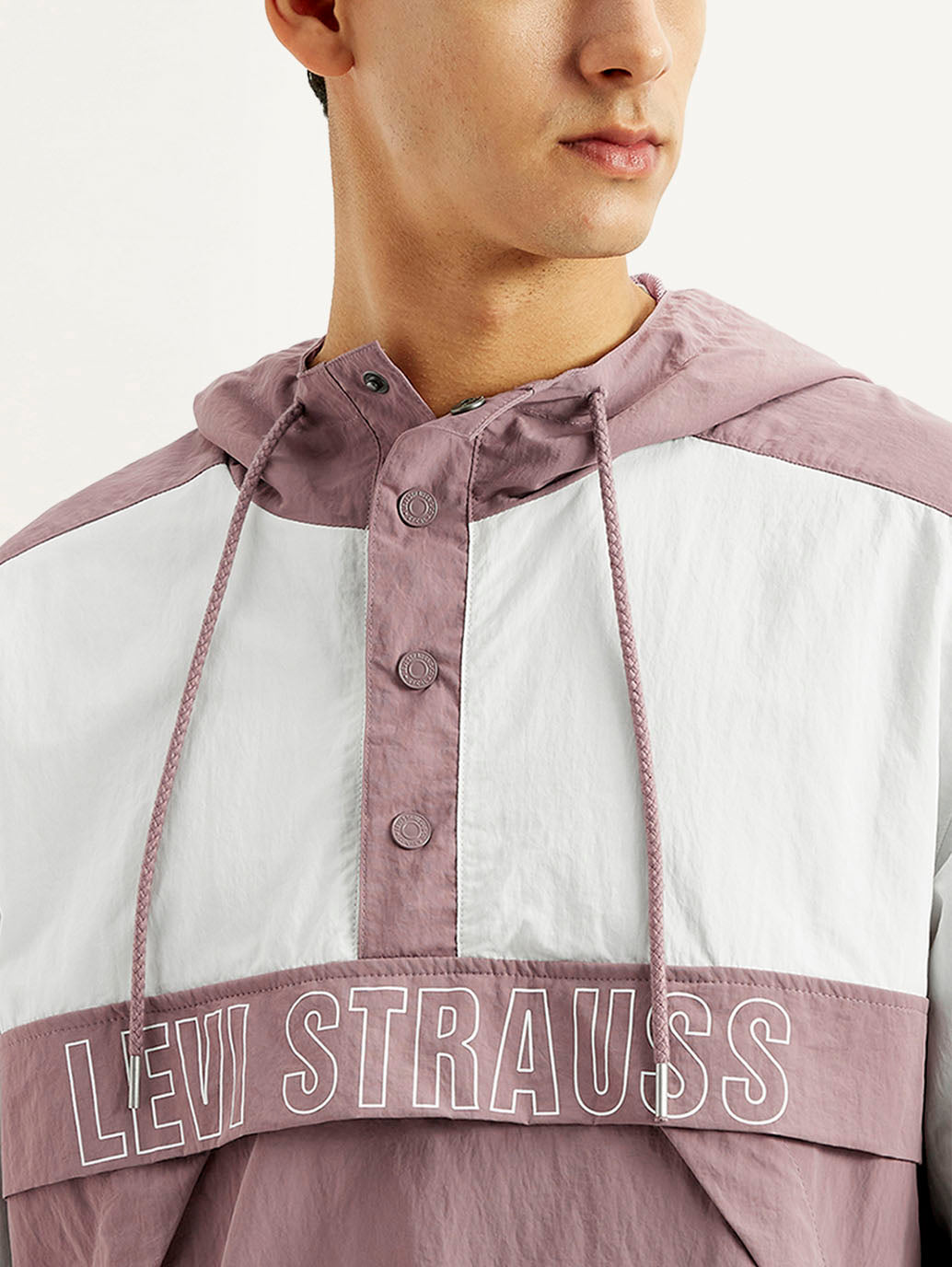 Men's Colorblock Mauve Windcheater Jacket