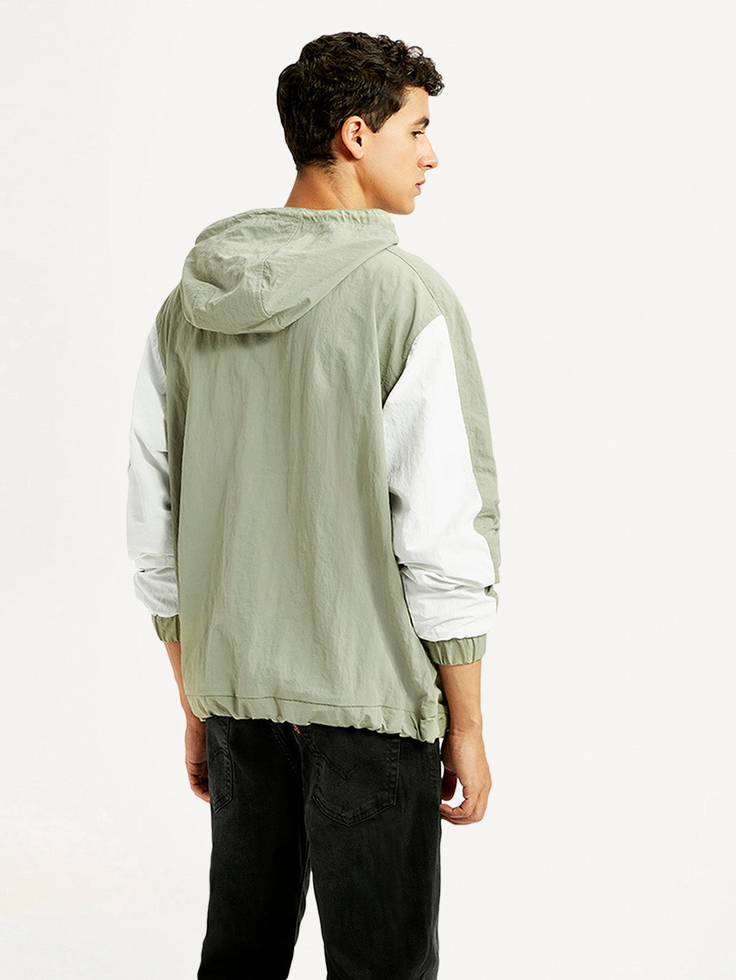 Men's Colorblock Green Windcheater Jacket