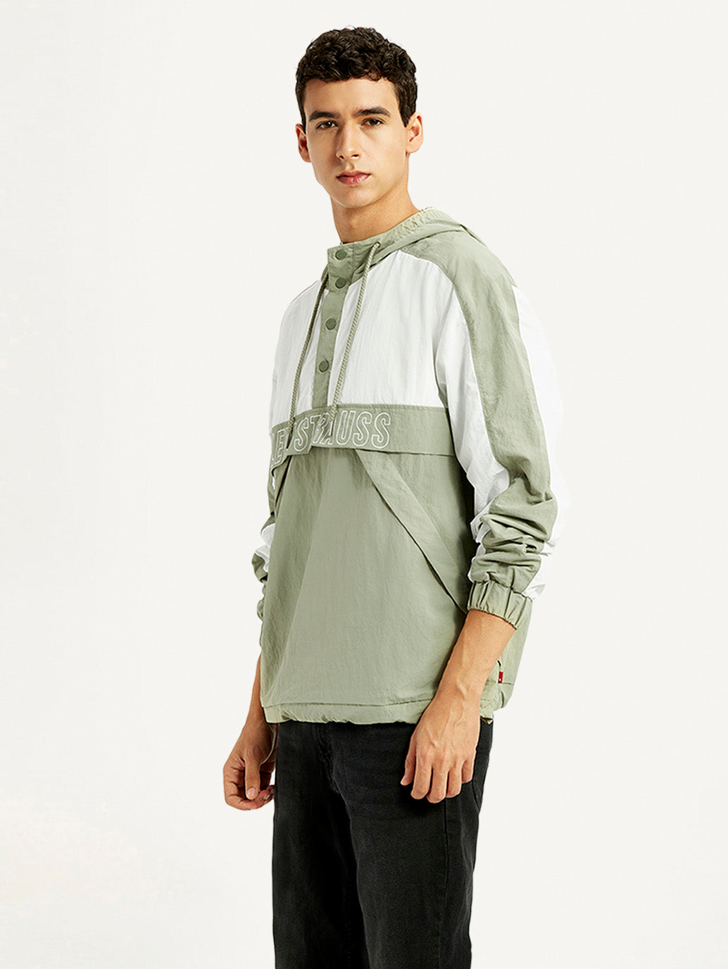 Men's Colorblock Green Windcheater Jacket