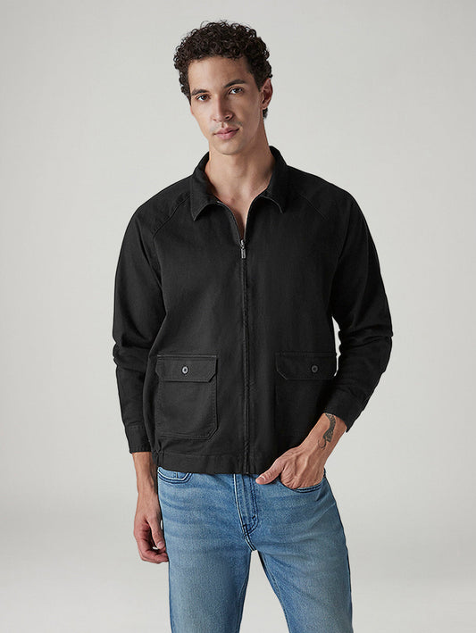 Men's Solid Relaxed Fit Jacket