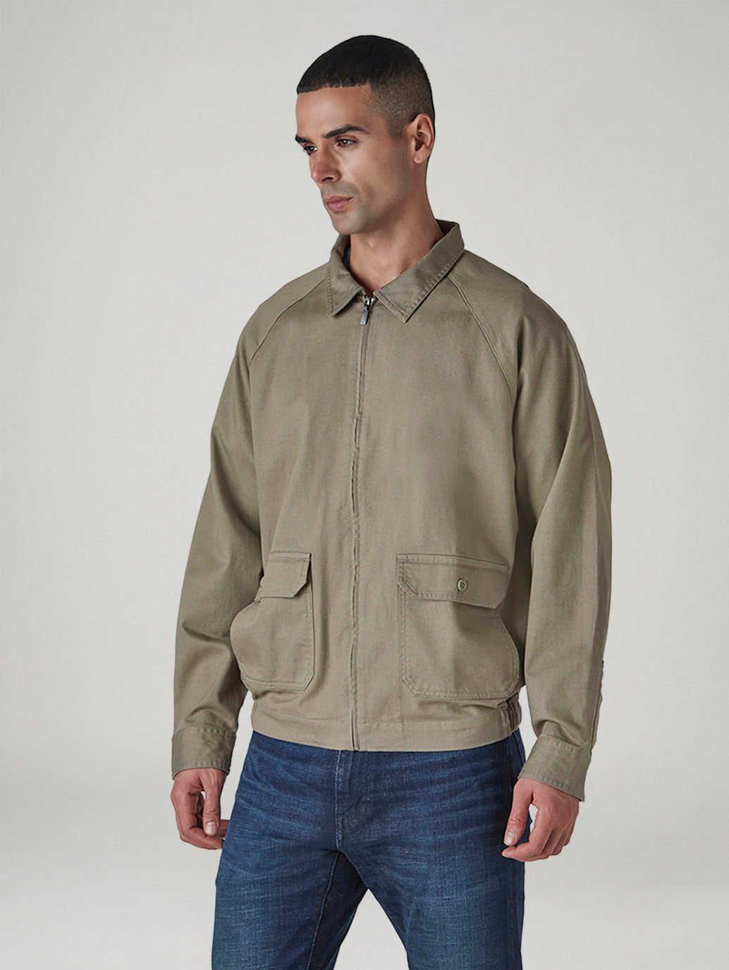 Men's Solid Khaki Jacket