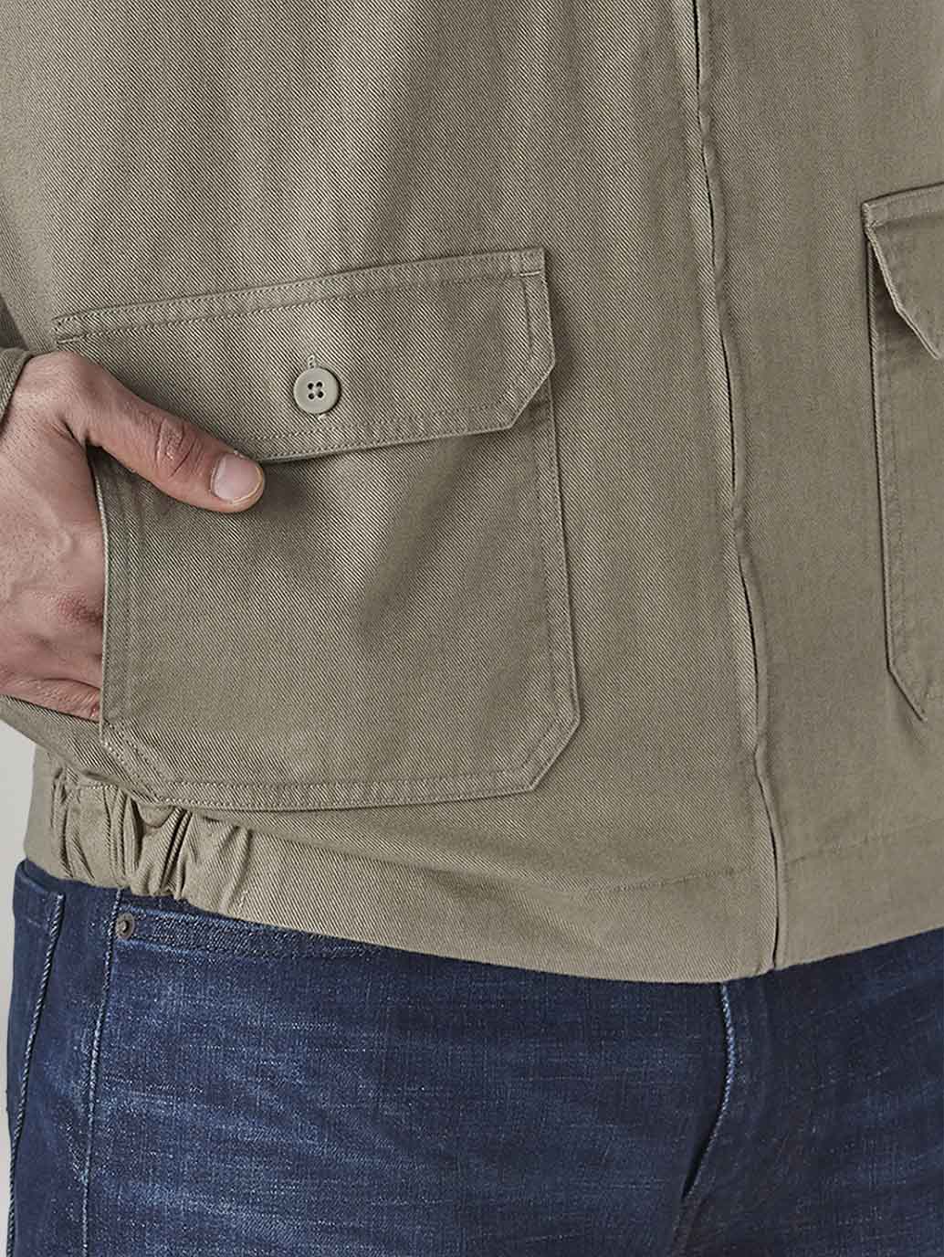 Men's Solid Khaki Jacket