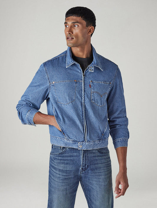 Men's Solid Regular Fit Denim Jacket
