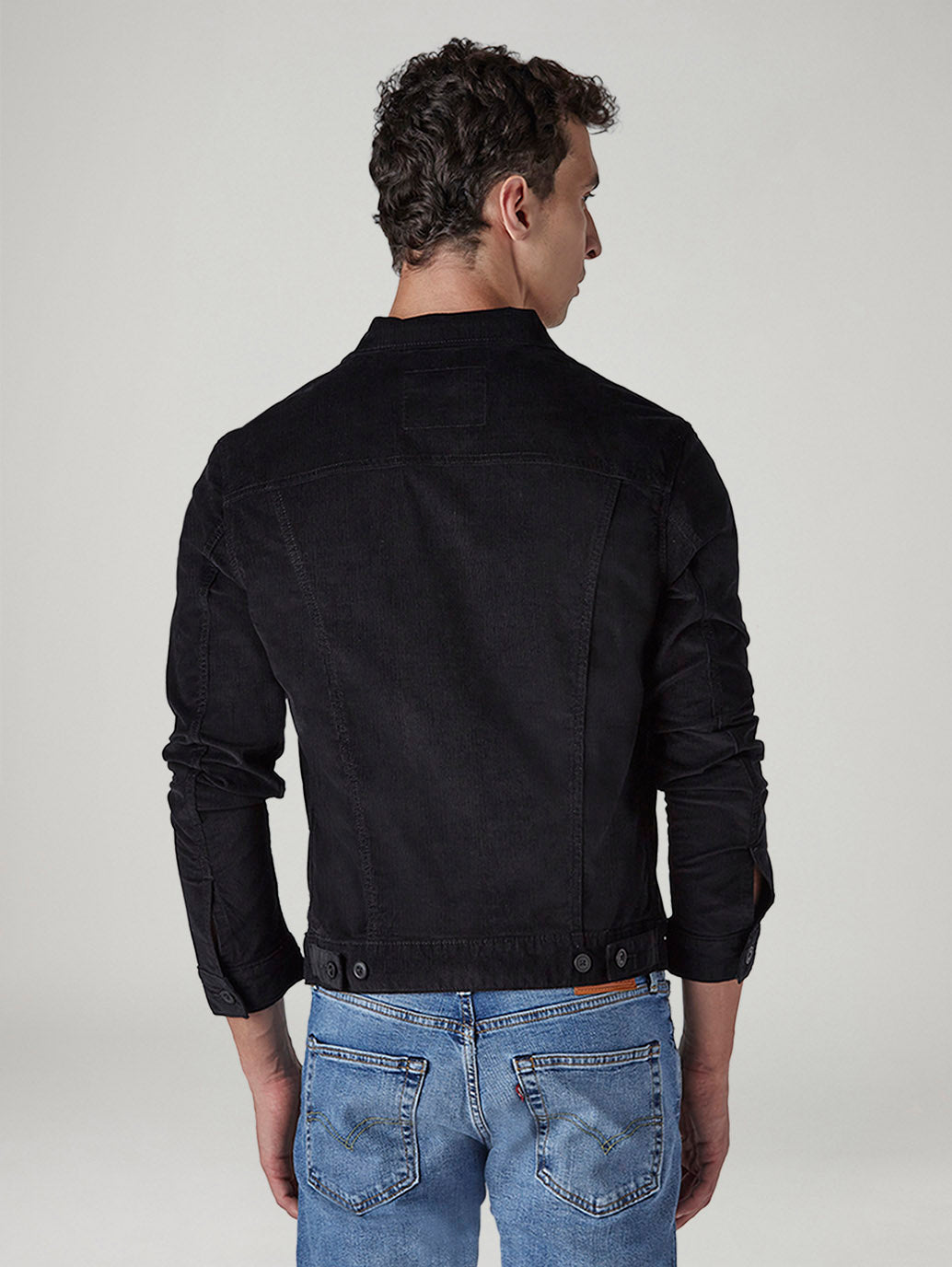 Men's Solid Regular Fit Corduroy Denim Jacket