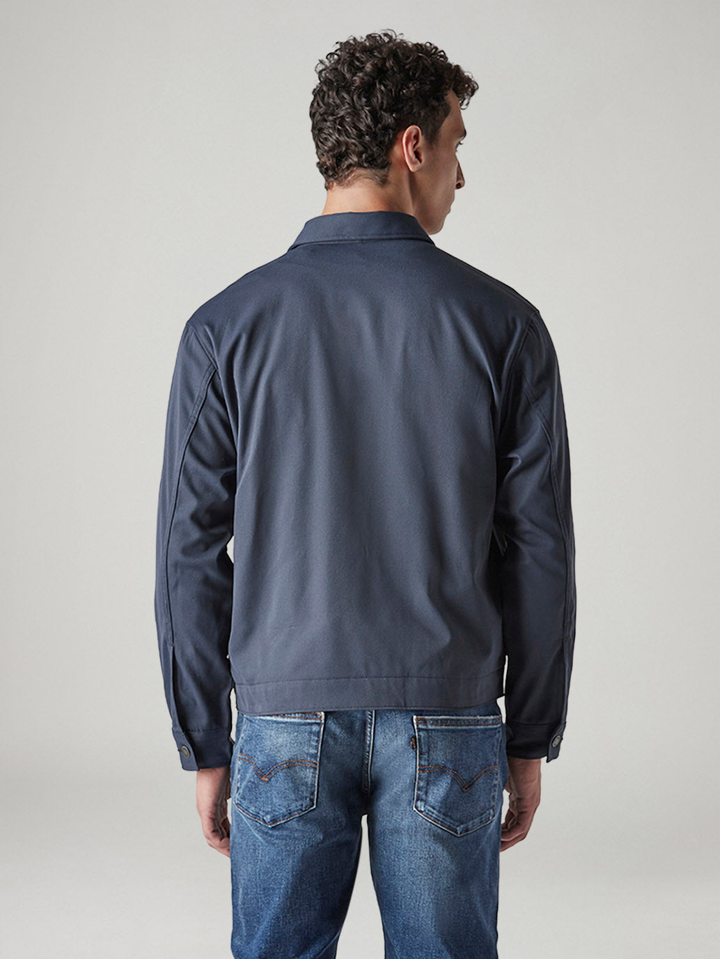 Men's Solid Regular Fit Redloop Denim Tech Jacket