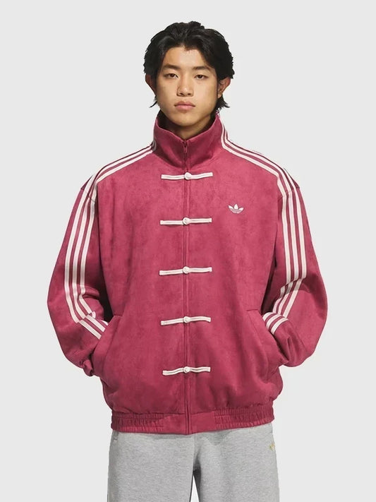 Pink Mandarin Collar Jacket