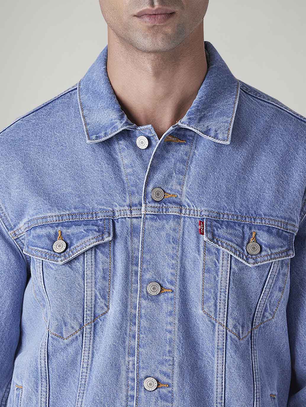 Men's Solid Regular Fit Denim Jacket