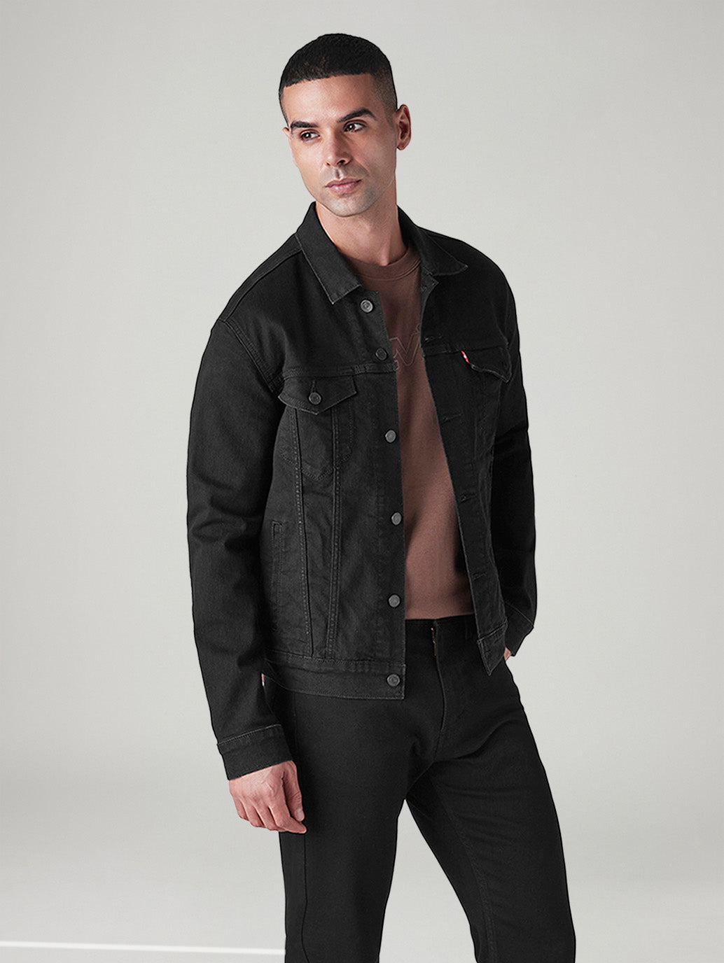 Men's Solid Regular Fit Denim Jacket
