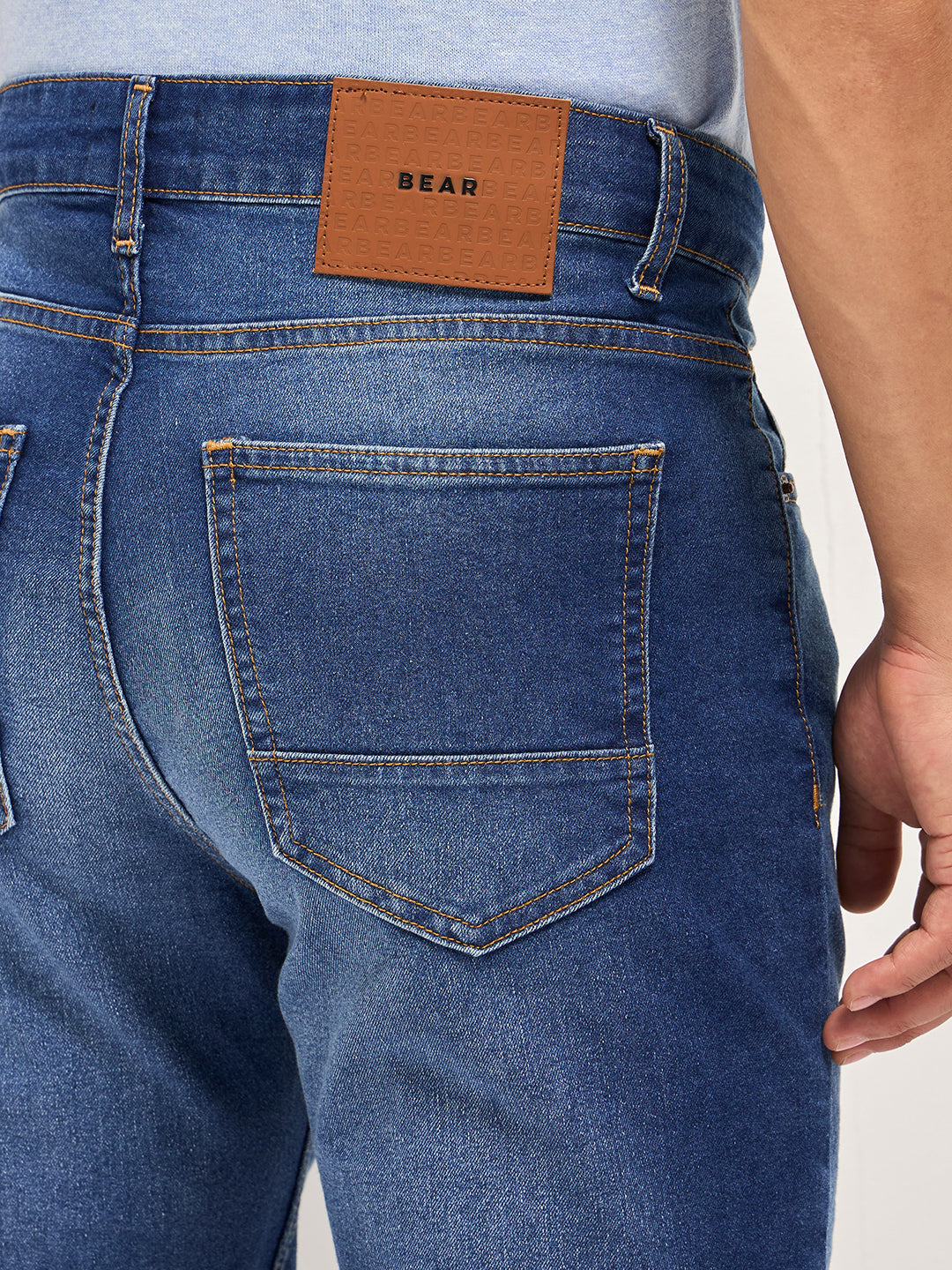 Blue with Light Fade Skinny Fit Mid-Rise Jeans