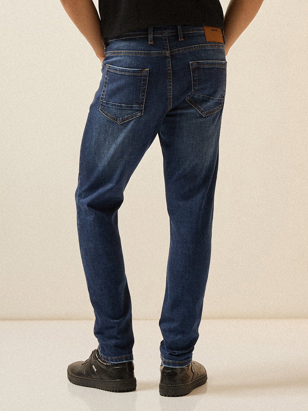 Dark Blue with Mid Fade Mid-Rise Skinny Fit Jeans