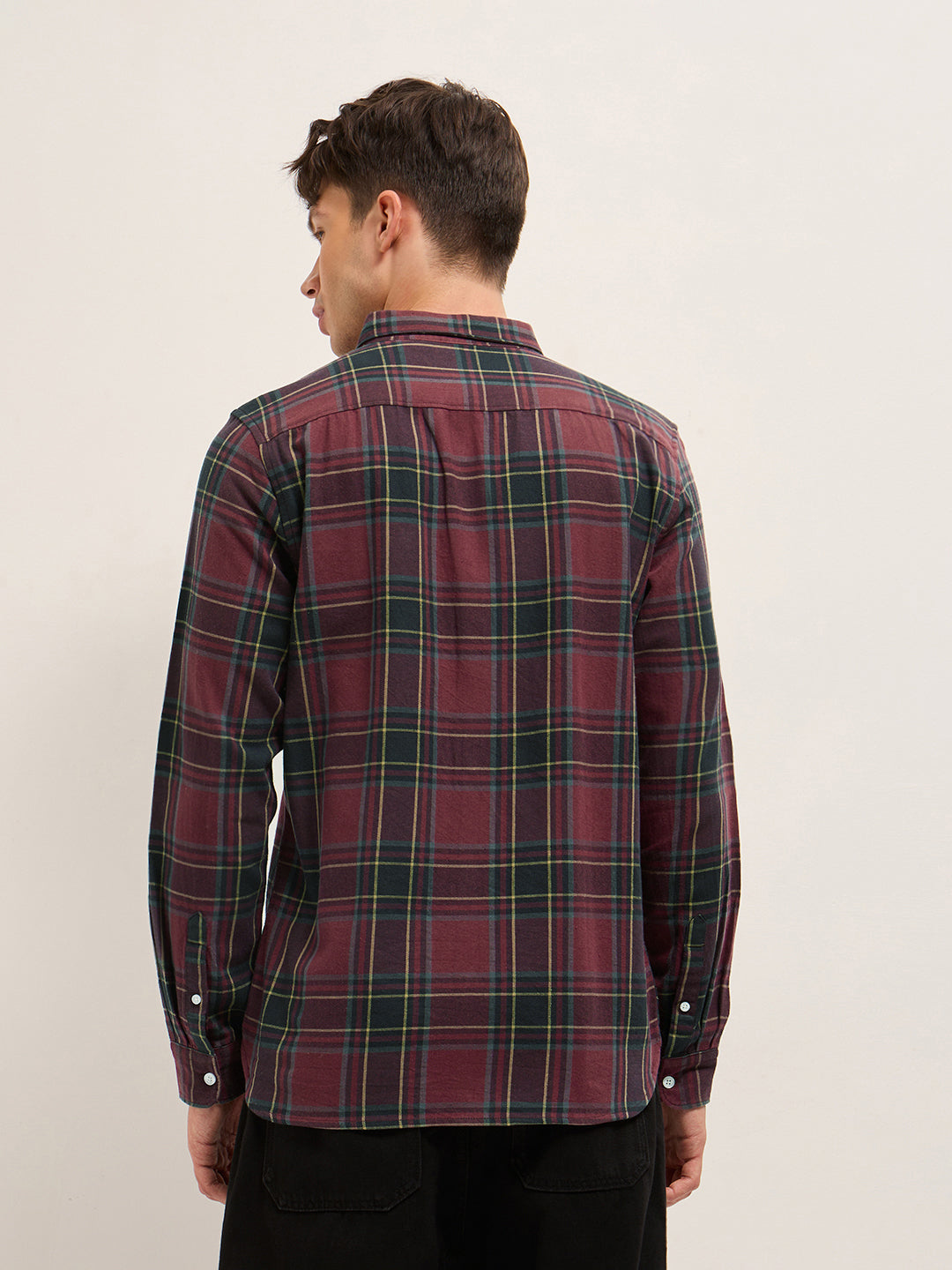Multicolor Woven Checked Slim Fit Casual Shirt