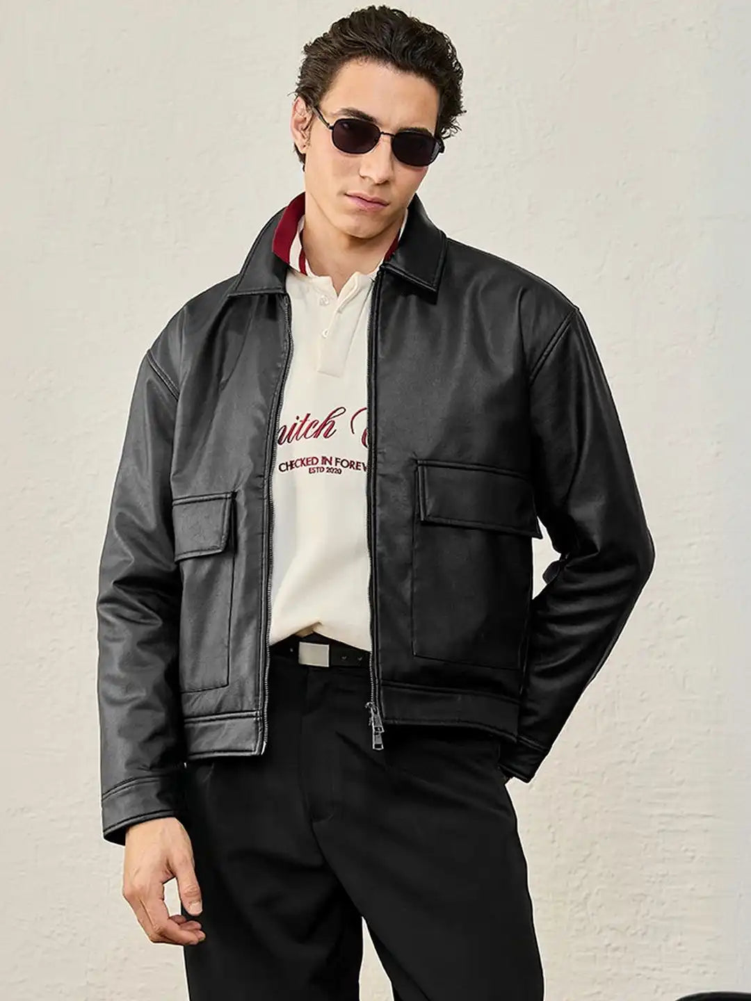 Coated blouson jacket