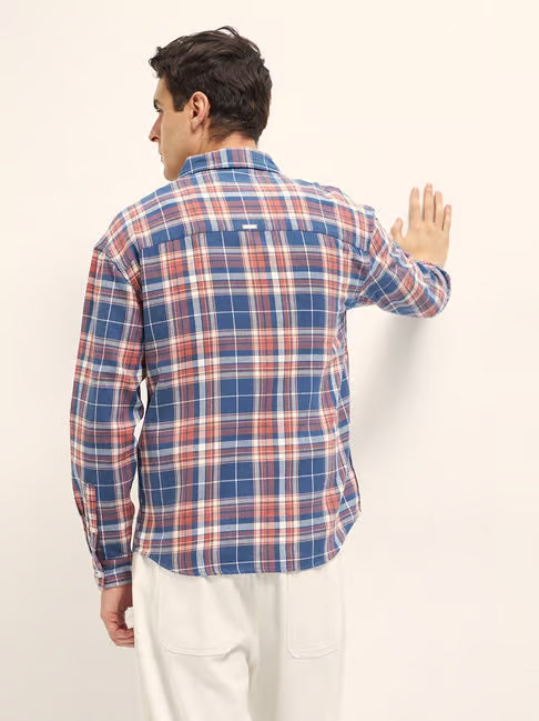 Blue Cotton Relaxed Shirt