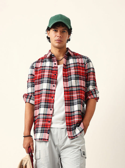 Multicolor Flannel Check Slim Fit Casual Shirt