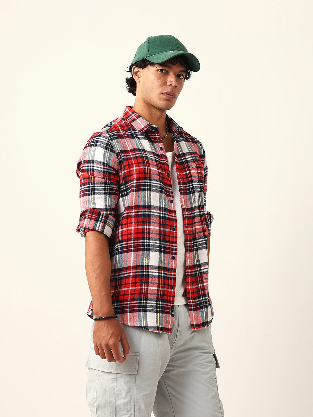 Multicolor Flannel Check Slim Fit Casual Shirt