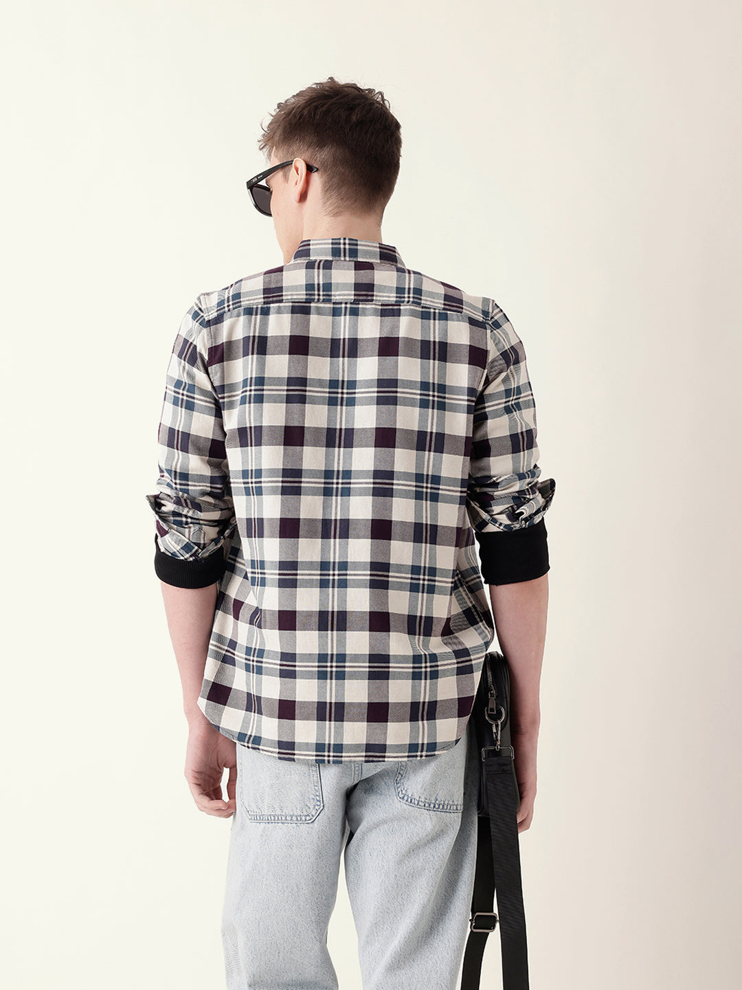 Multicolor Woven Tartan Checked Slim Fit Casual Shirt