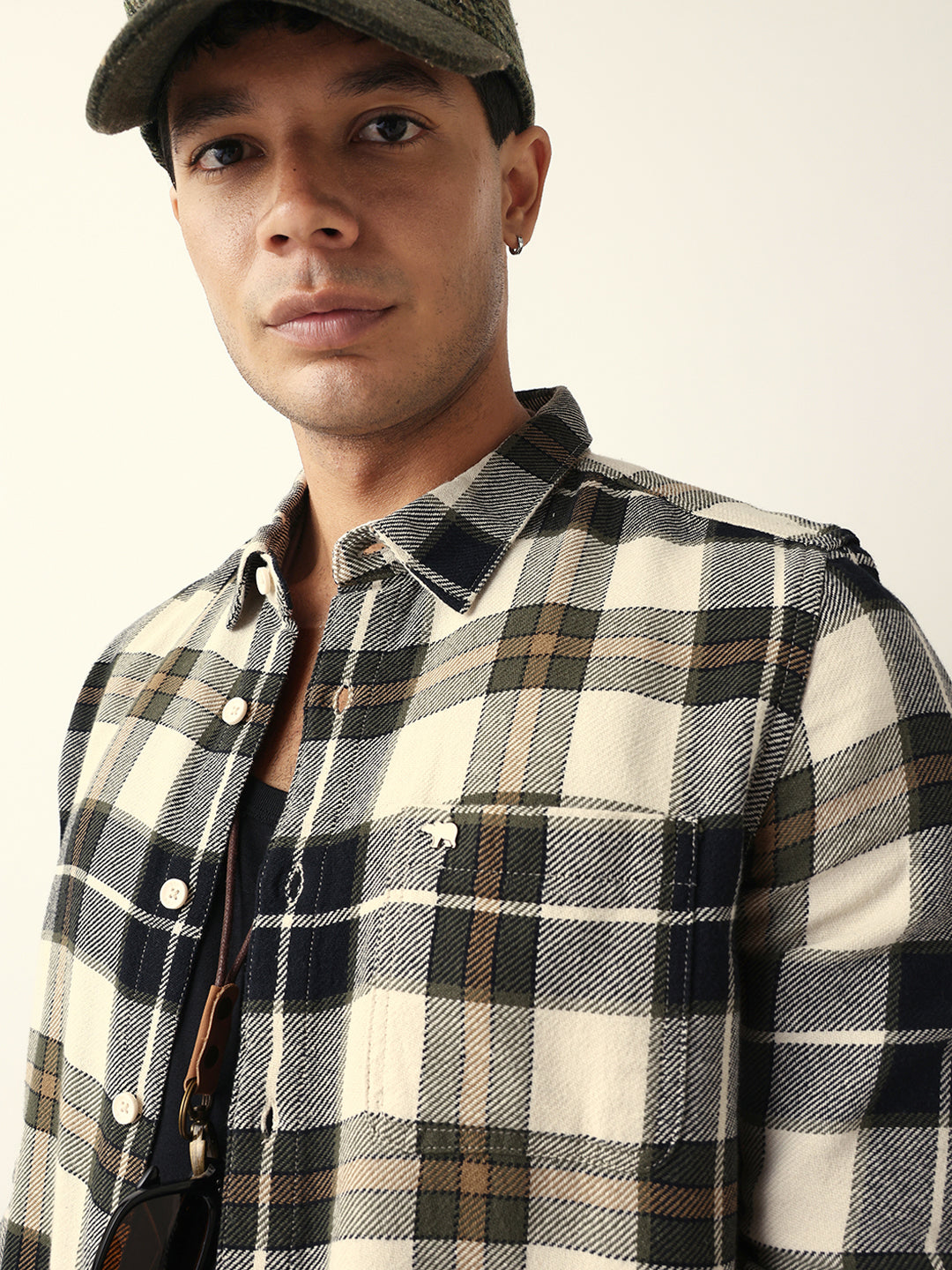 Multicolour Flannel Check Slim Fit Casual Shirt
