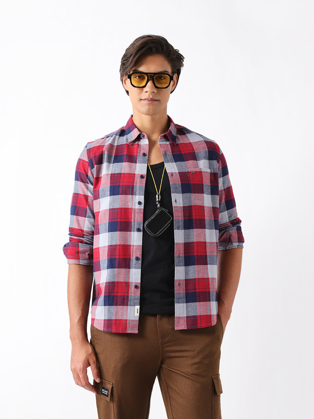 Multicolor Flannel Check Slim Fit Casual Shirt