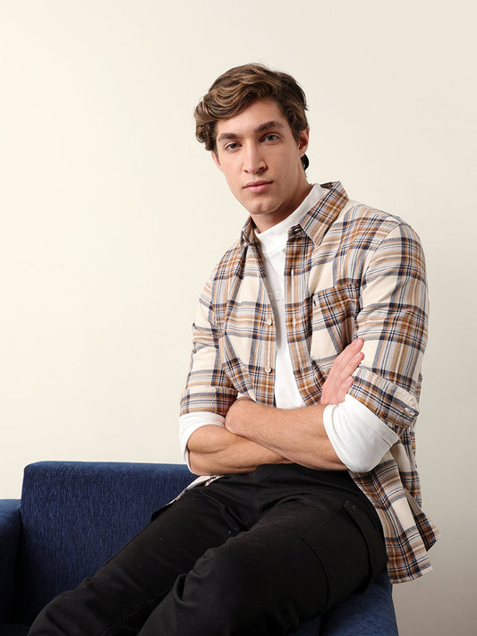 Multicolor Flannel Check Slim Fit Casual Shirt