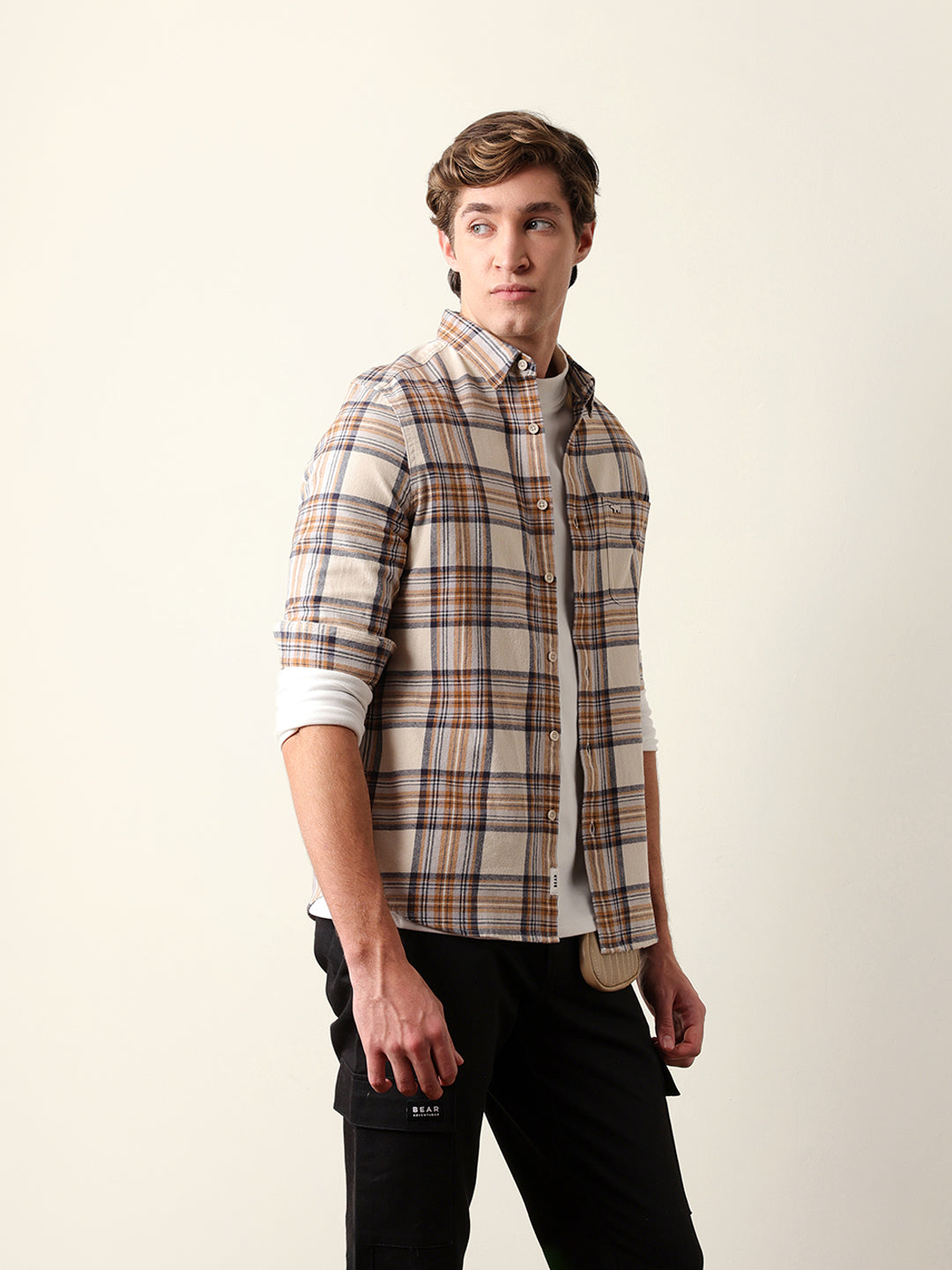 Multicolor Flannel Check Slim Fit Casual Shirt