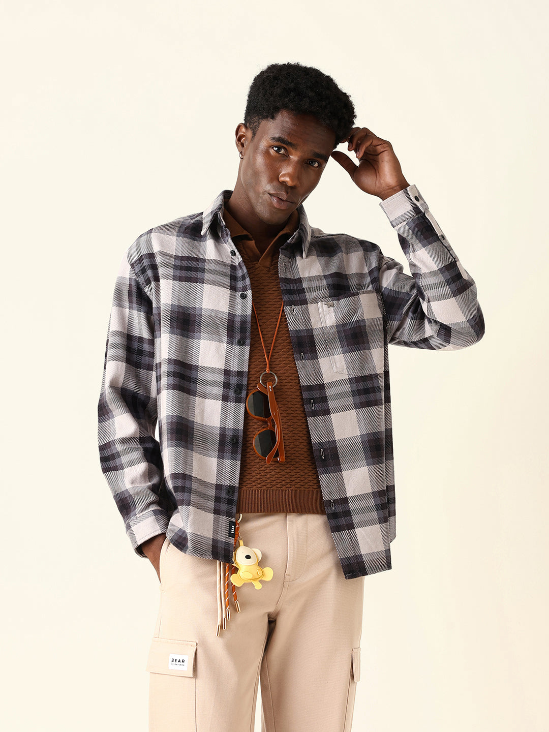 Multicolor Woven Check Regular Fit Casual Shirt
