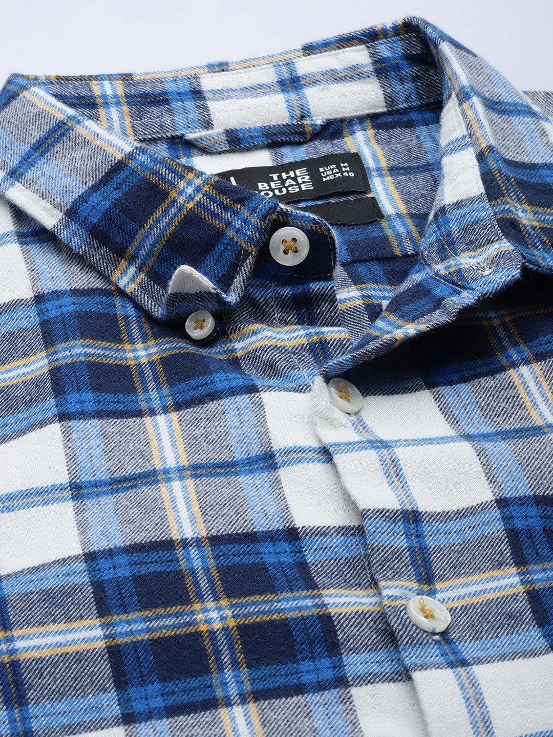 Men Slim Button-down Flannel Shirt