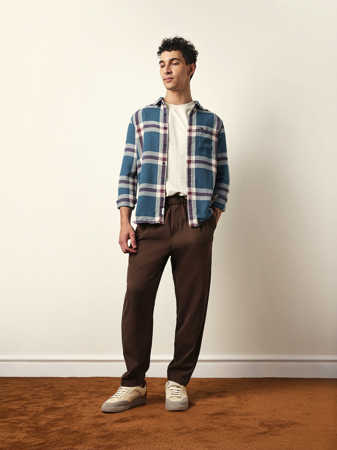 Multicolor Slim Fit Casual Shirt with Woven Check Pattern