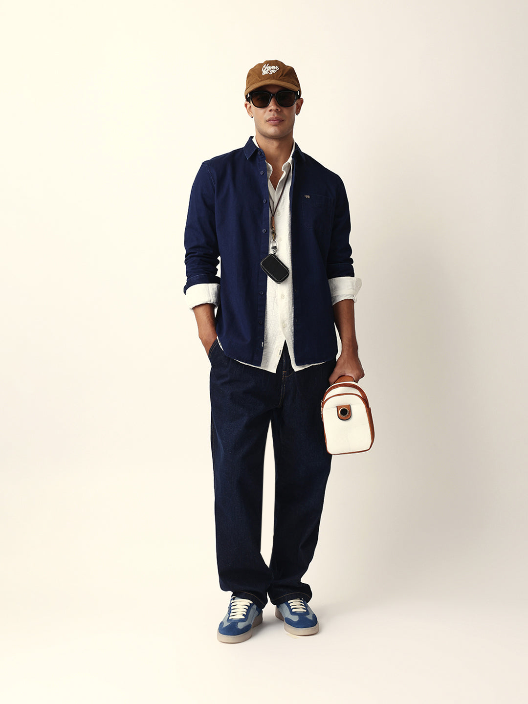 Dark Blue Denim Slim Fit Casual Shirt