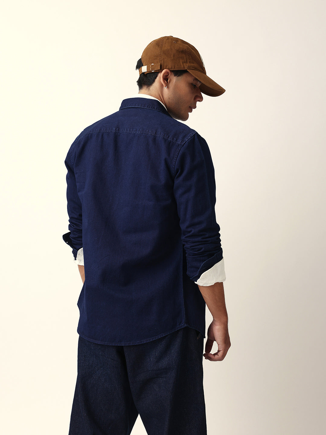Dark Blue Denim Slim Fit Casual Shirt