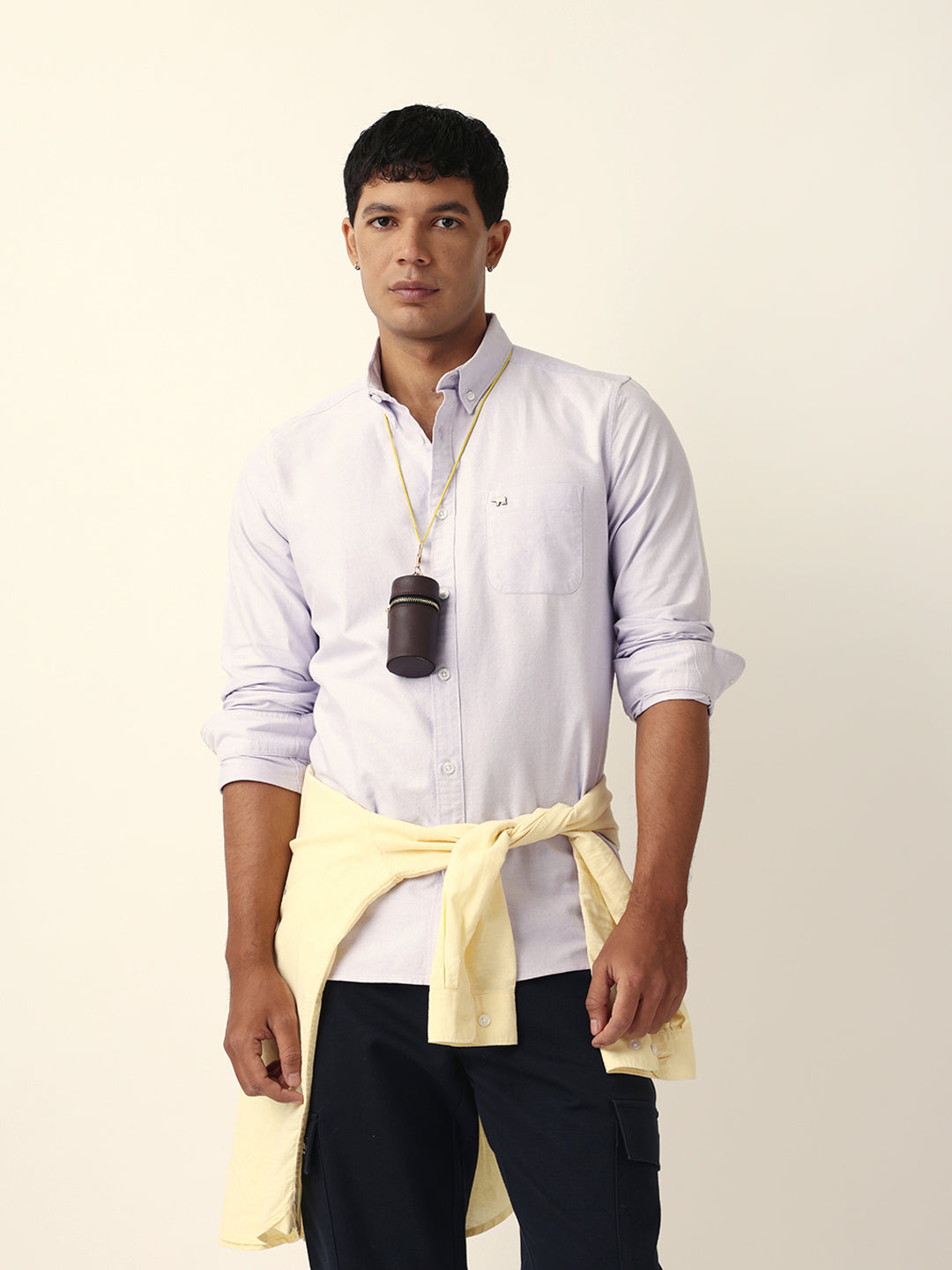Purple Slim Fit Casual Solid Shirt