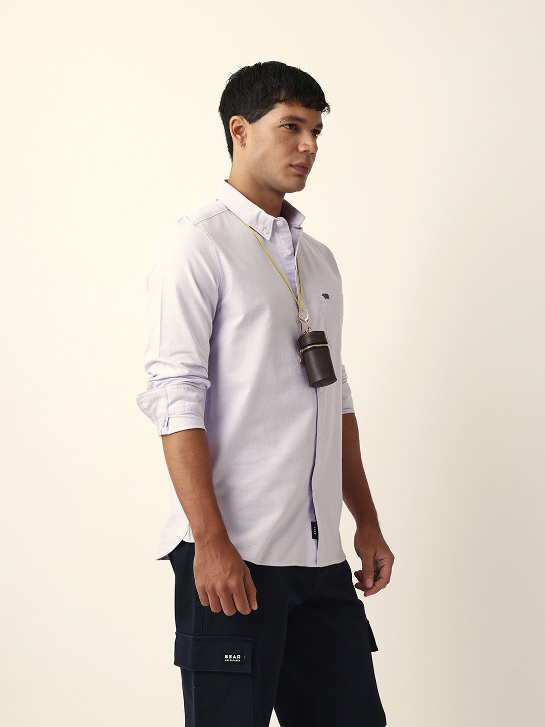 Purple Slim Fit Casual Solid Shirt