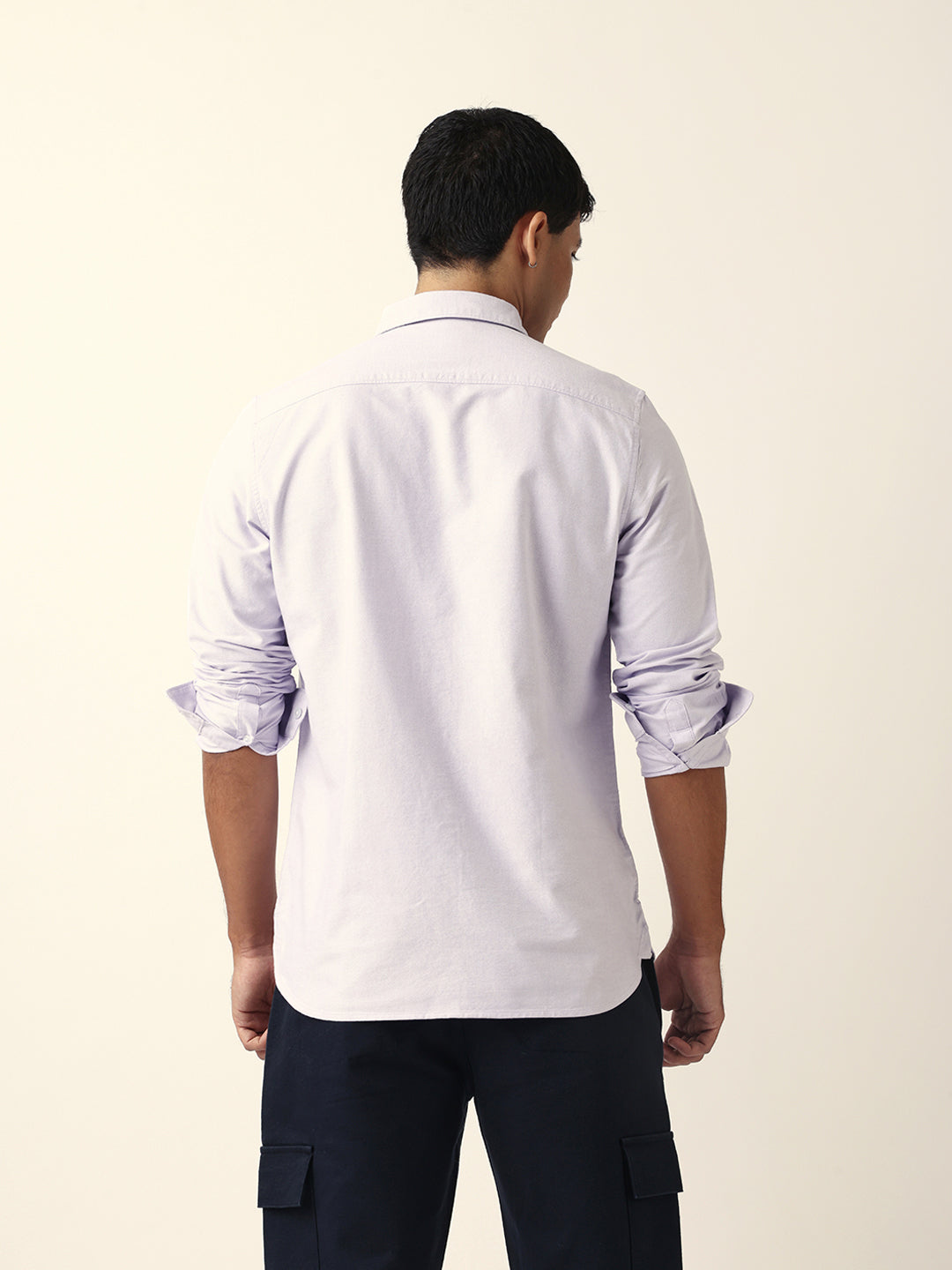 Purple Slim Fit Casual Solid Shirt