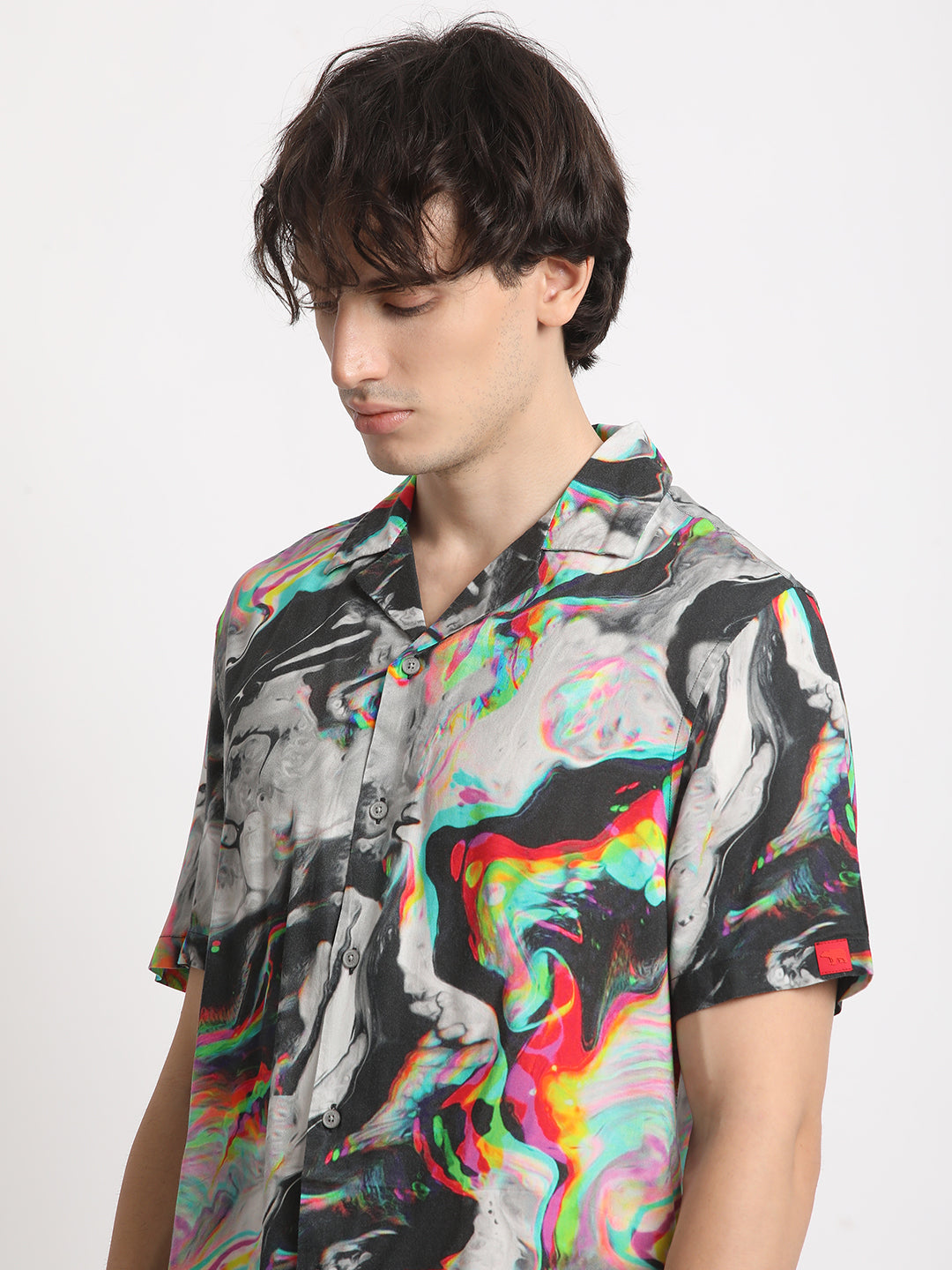 Men's Multi-Coloured Printed Regular Fit Casual Shirt
