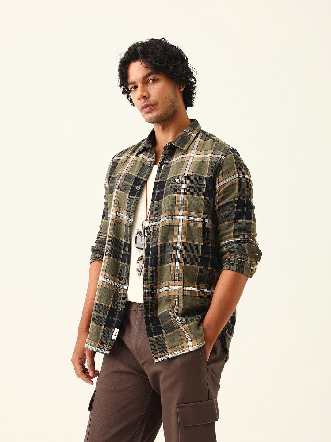 Multicolour Flannel Check Slim Fit Casual Shirt